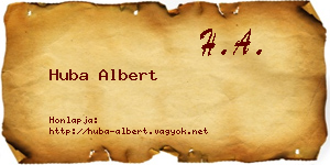 Huba Albert névjegykártya