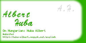 albert huba business card